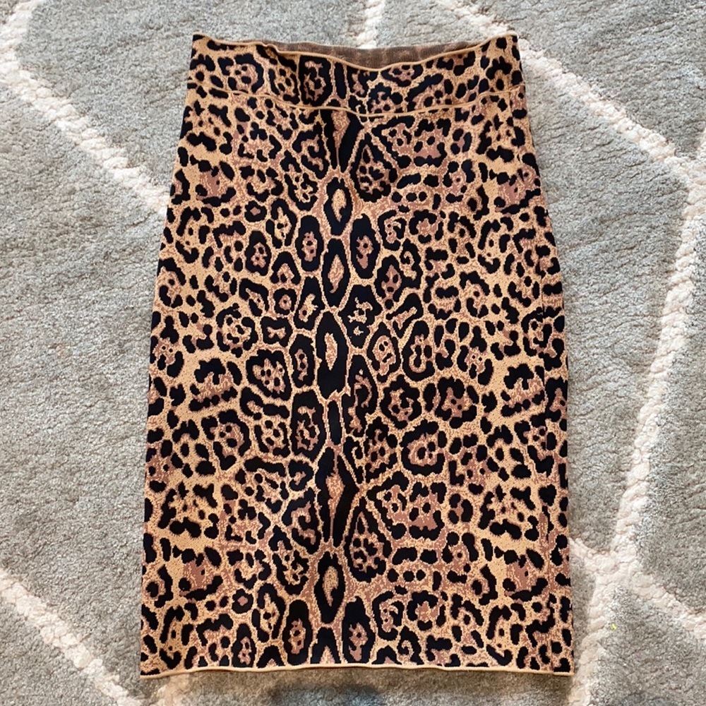 BCBG MAXAZRIA Gavin leopard pencil skirt